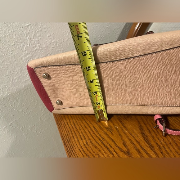 Coach Colorblock Satchel With Crossbody in Taupe / Pink / Red - Picture 8 of 13
